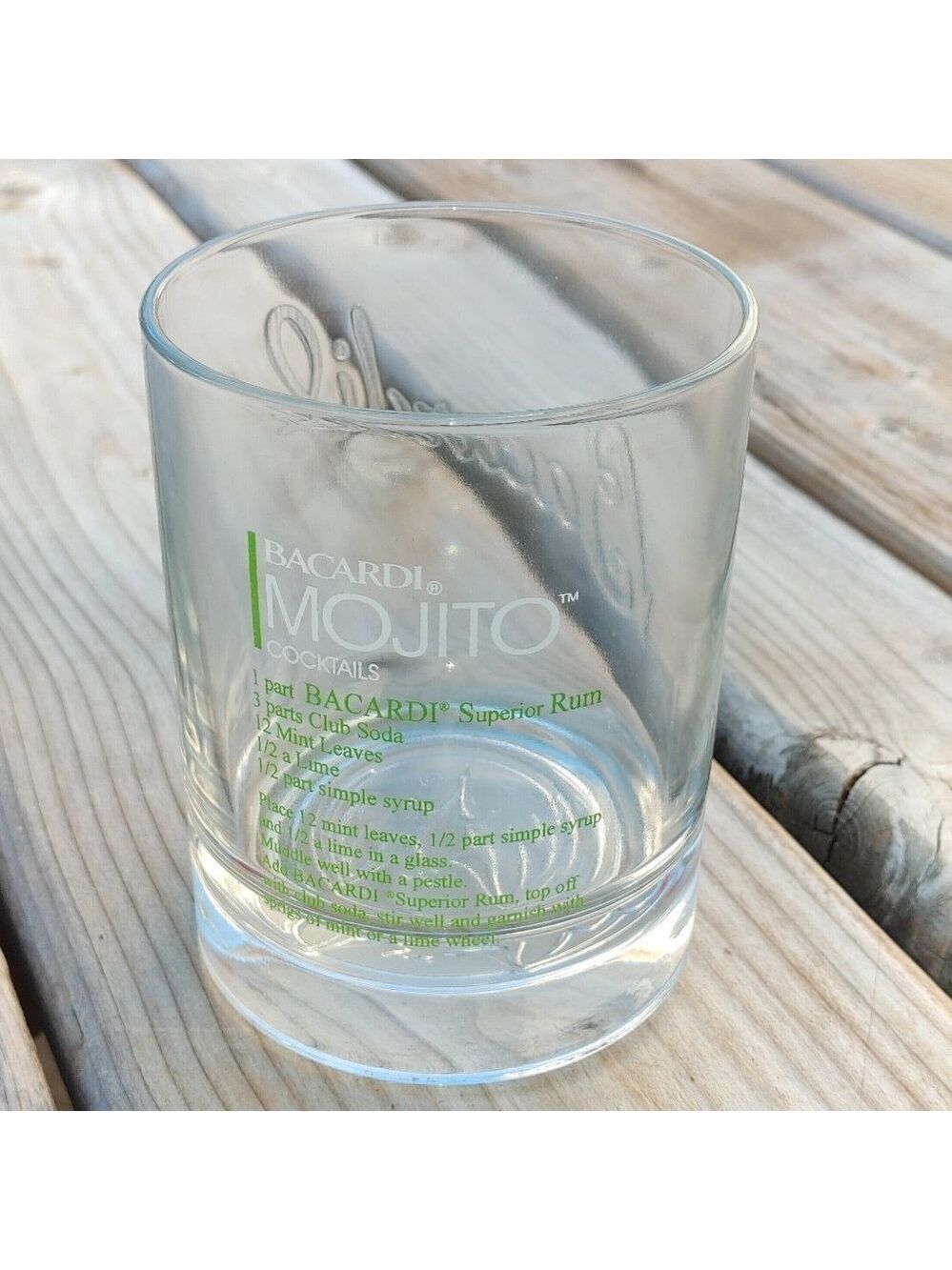 BACARDI Mojito Cocktail Glass BAT LOGO